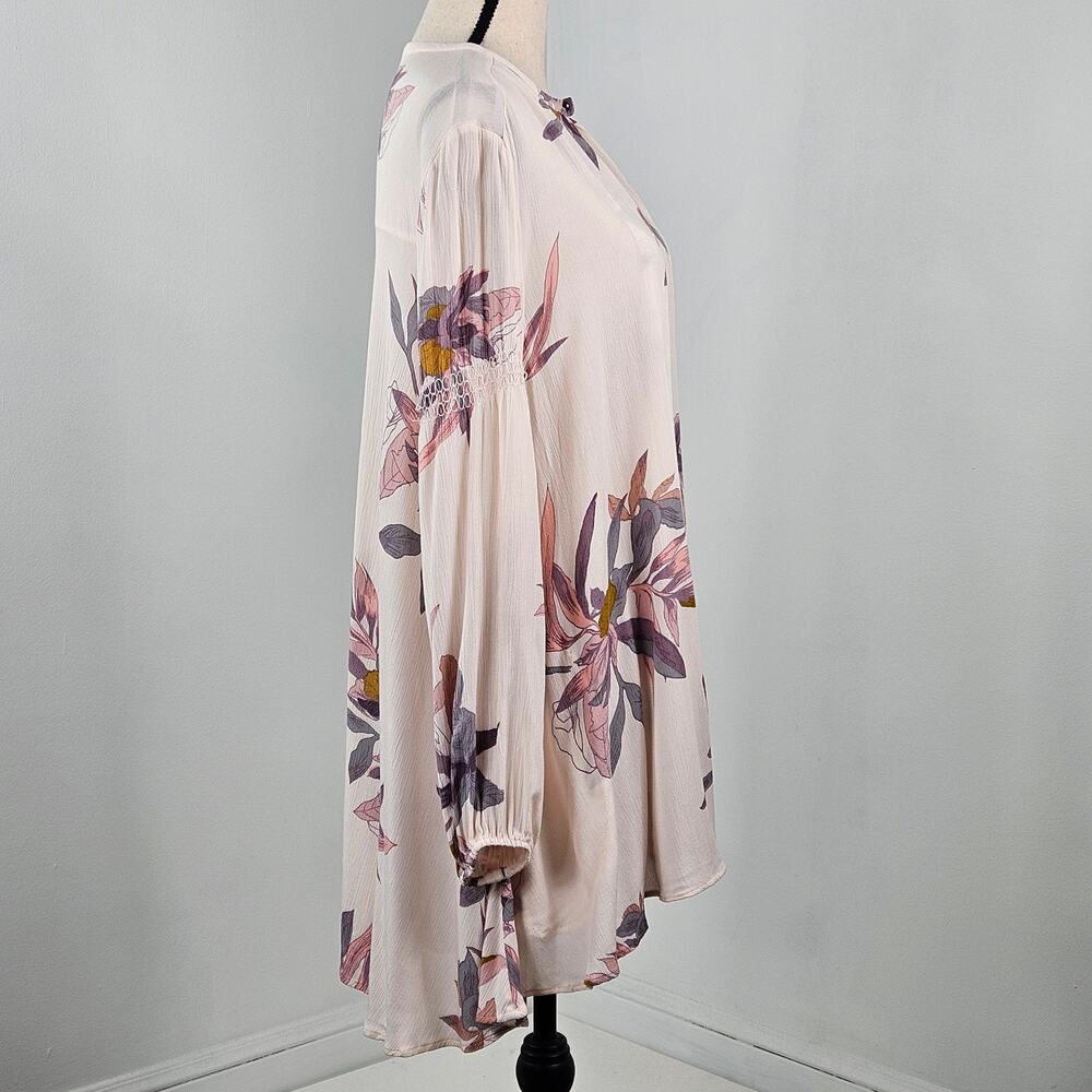 Free‎ People Tunic Boho Mini Dress Floral Print | Women's Small | MINOR FLAW - Picture 3 of 16